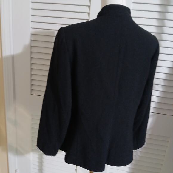 Vintage Junnie Leigh SZ12 Open Blazer Black With Rhinestone-Cuff Detail USA Made - Picture 9 of 14